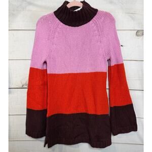 Ann Taylor NWT Sweater S Block Colors Heavy High Neck Wool Everyday Wear‎ Winter